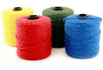 Imagem de 08 Rolos Barbante Algodão Branco Coloridos 82 Metros Cada