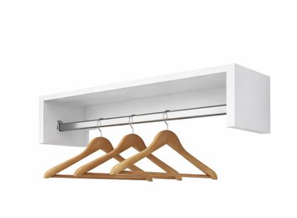 Imagem de 1 Arara de Roupas Cabideiro de Parede com Tubo Alumínio MDF