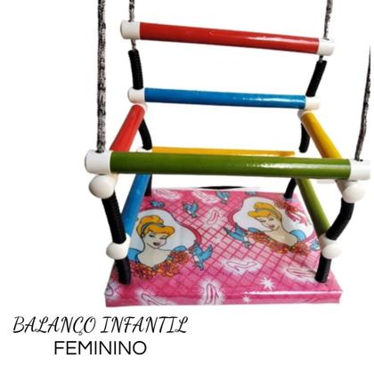Imagem de 1 Balanço Infantil Acento Em Madeira Reforçado Kids Diversão