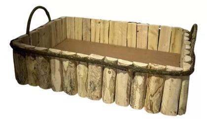 Imagem de 1 Bandeja Retangular De Madeira Para Café Rústico Decoração