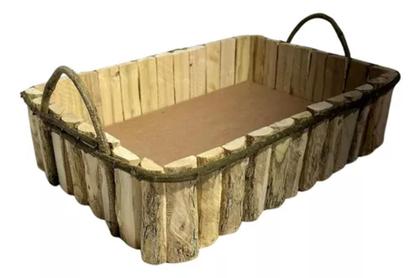 Imagem de 1 Bandeja Retangular De Madeira Para Café Rústico Decoração