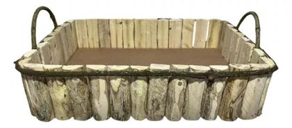 Imagem de 1 Bandeja Retangular De Madeira Para Café Rústico Decoração