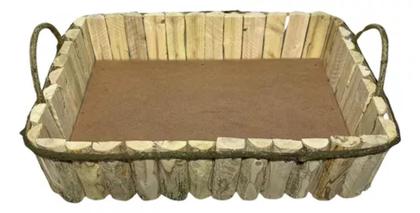 Imagem de 1 Bandeja Retangular De Madeira Para Café Rústico Decoração