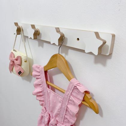 Imagem de 1 Cabideiro parede infantil pendurador roupas céu estrela