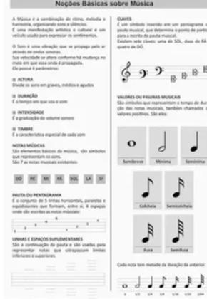 Imagem de 1 Caderno De Música Espiral Capa Flexível Universitário 40 Folhas Basic Art 20cm x 27,5cm