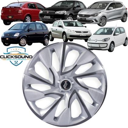 Imagem de 1 Calota Esportiva Modelo DS4 Aro 14 Polegadas Prata com Grafite Universal Elitte