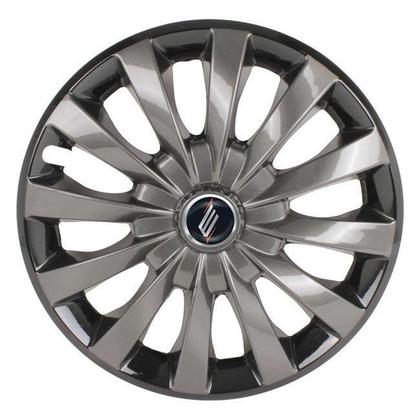 Imagem de 1 Calota Esportiva Modelo Flap Aro 13 Polegadas Grafite com Preto Universal Elitte