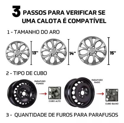 Imagem de 1 Calota Fox Polo 2005 ate 2020 Aro 14 Polegadas Parafuso Cubo Padrão 5 Furos Grid