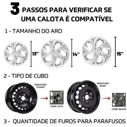 Imagem de 1 Calota Modelo Argo e Cronos Aro 14 Polegadas Parafuso Cubo Baixo Grid