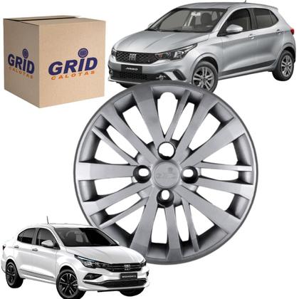 Imagem de 1 Calota Modelo Argo e Cronos Aro 14 Polegadas Parafuso Cubo Baixo Grid