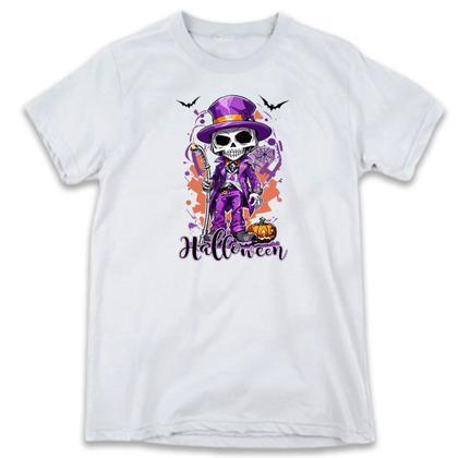 Imagem de 1 Camiseta Festa Halloween Dia das Bruxas Caveira Cartola