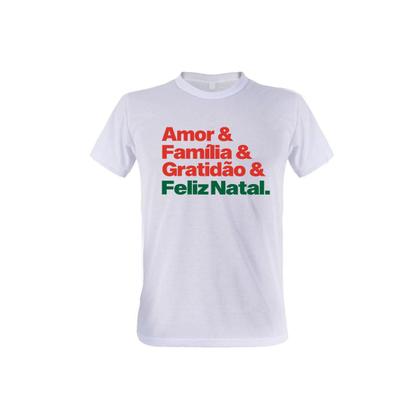 Imagem de 1 Camiseta Palavras de Natal Amor Família Gratidão Presente Feliz Natal