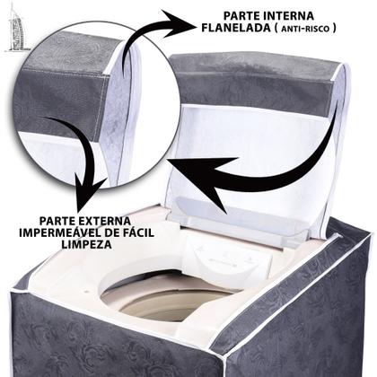 Imagem de 1 Capa De Máquina Lavar (13 A 16kg) E 1 De Tanquinho - C/ Zíper, Cor Prata