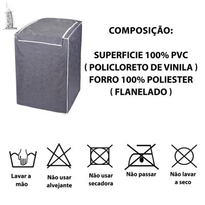Imagem de 1 Capa De Máquina Lavar (13 A 16kg) E 1 De Tanquinho - C/ Zíper, Cor Prata