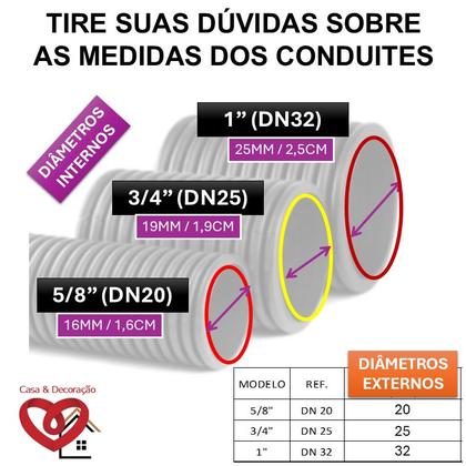 Imagem de  1 com  25 metros, Conduíte  Reforçado ideal para sua Laje Conduíte Corrugado Laranja Eletroduto DN32 Canduit