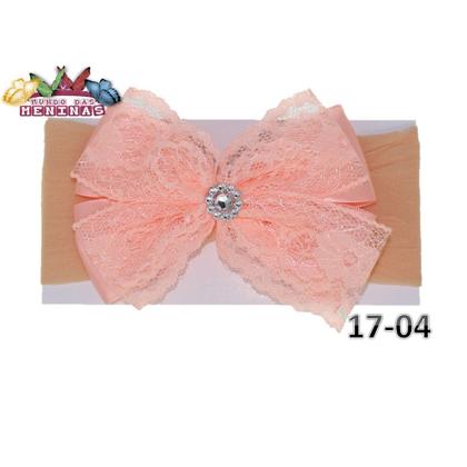 Imagem de 1 Faixa Cabelo Com Laço Infantil Bebe Meia De Seda Mod 17