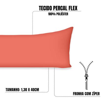 Imagem de 1 Fronha Para Travesseiro de Corpo Xuxão 1,30x40 Com Zíper Percal Flex 400fios