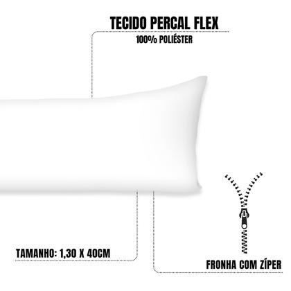 Imagem de 1 Fronha Para Travesseiro de Corpo Xuxão 1,30x40 Com Zíper Percal Flex 400fios