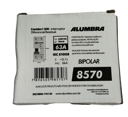 Imagem de 1 IDR- Interruptor Diferencial Residual 63A Bipolar Alumbra