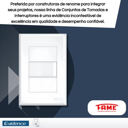 Imagem de 1 Interruptor Simples 4x2 16A Evidence - FAME