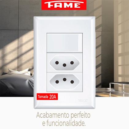Imagem de 1 Interruptor Simples E 2 Tomada 2p+t 20a De Encaixe Kit 3