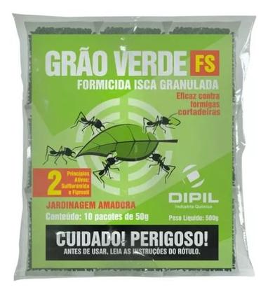 Imagem de 1 Kg Formicida Isca Grão Verde Formigas Cortadeiras Jardim