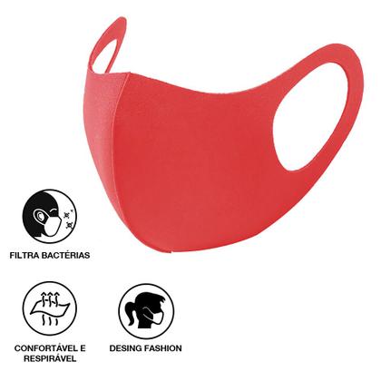 Imagem de 1 Máscara Laváveis Reutilizável Vermelha Cuidado Pessoal