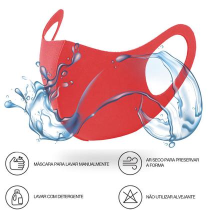 Imagem de 1 Máscara Laváveis Reutilizável Vermelha Cuidado Pessoal