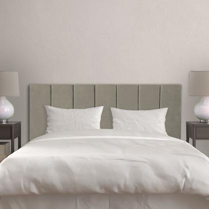 Imagem de 1 Módulo 60cmX20cm Cabeceira Modulada Estofada Cinza Retangular Para Cama Box Queen King Solteiro ou Casal