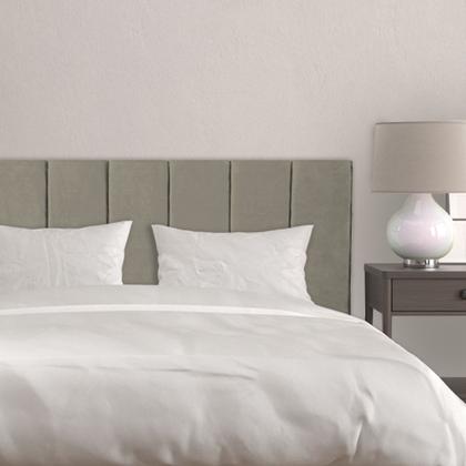 Imagem de 1 Módulo 60cmX20cm Cabeceira Modulada Estofada Cinza Retangular Para Cama Box Queen King Solteiro ou Casal