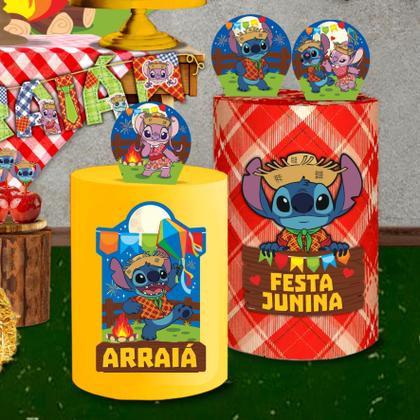 Imagem de 1 Painel Decorativo Festa Junina Stitch Arraia Piffer Festas - Inspire sua Festa Loja