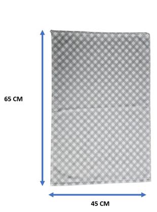 Imagem de 1 pano de copa prato grande xadrez felpado toque macio cinza