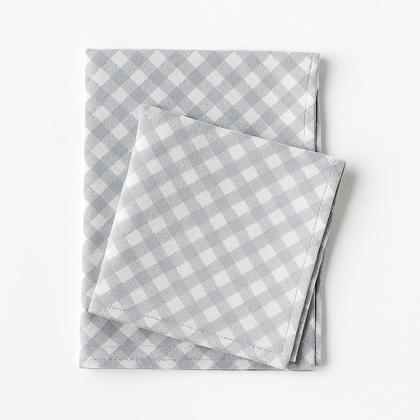 Imagem de 1 pano de copa prato grande xadrez felpado toque macio cinza