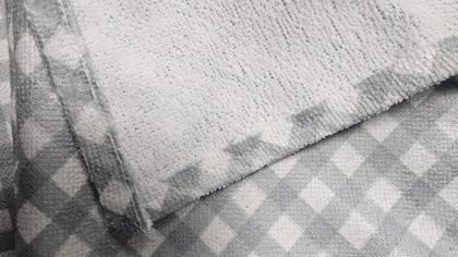 Imagem de 1 pano de copa prato grande xadrez felpado toque macio cinza