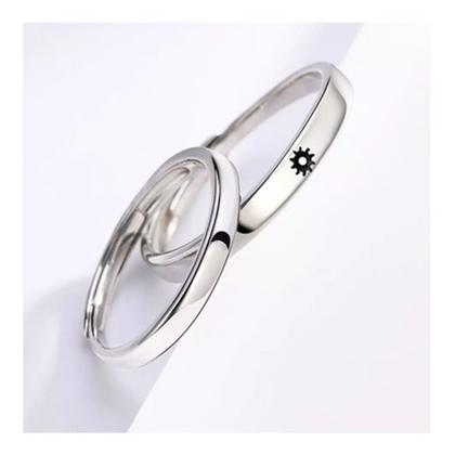 Imagem de 1 Par de Anéis Sol e Lua  Acessório Casal com Embalagem