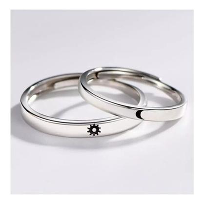 Imagem de 1 Par de Anéis Sol e Lua  Acessório Casal com Embalagem