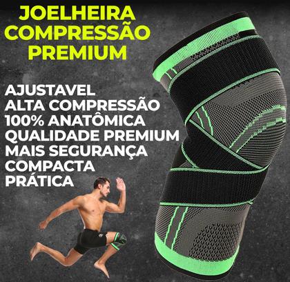 Imagem de 1 Par de Joelheira de Compreensão Protetora Premium Articulada Suporte com Faixa Ajustável Flexível Reforço Cruzado para Joelho Tamanho Único