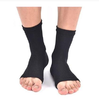 Imagem de 1 PAR de MEIAS DE COMPRESSÃO P PRETA LISA SEM DEDOS UNISEX - TERAPIA