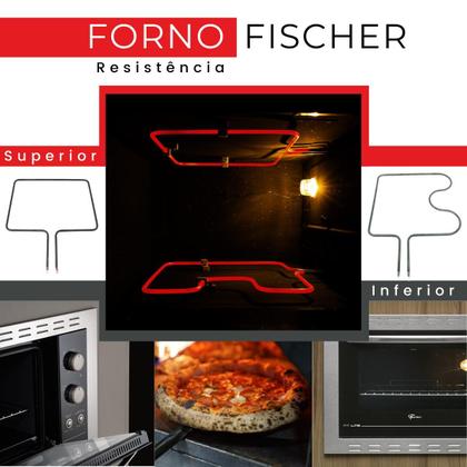 Imagem de 1 Par de Resistência Elétrica 127v 1750w Forno Fischer Grill + Termostato 50/320C 20A 250V