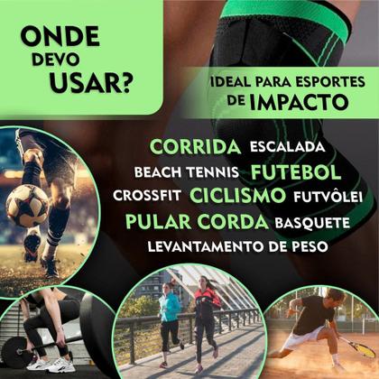 Imagem de 1 Par Joelheira Compressão Tenso Perna Alivia Dores Exercício Funcional