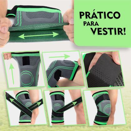 Imagem de 1 Par Joelheira Compressão Tenso Perna Alivia Dores Exercício Funcional