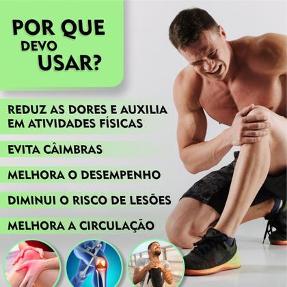 Imagem de 1 Par Joelheira Compressão Tenso Perna Alivia Dores Exercício Funcional