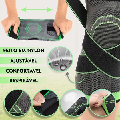 Imagem de 1 Par Joelheira Compressão Tenso Perna Alivia Dores Exercício Funcional