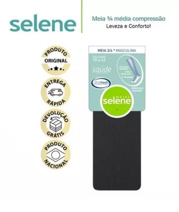 Imagem de 1 Par Meia 3/4 Compressão Masculina Saúde/conforto Selene