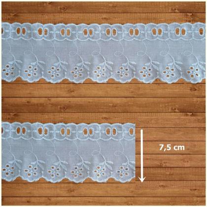 Imagem de 1 pc bordado ingles branco e 1 passafita branco 1 bordado branco