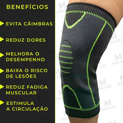 Imagem de 1 pcs joelheira de compressão suporte protetor de manga elástica kneepad cinta apoio da mola de voleibol correndo silico