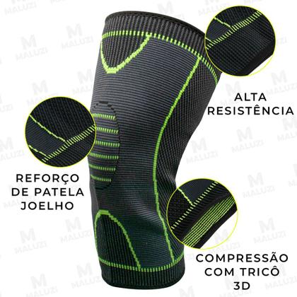 Imagem de 1 pcs joelheira de compressão suporte protetor de manga elástica kneepad cinta apoio da mola de voleibol correndo silico