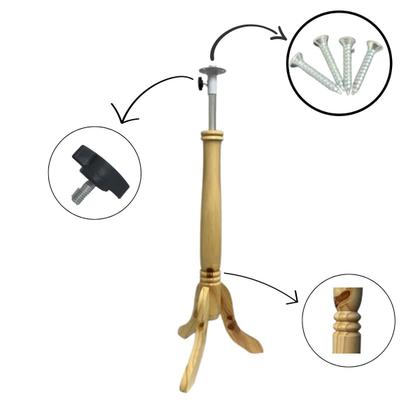 Imagem de 1 Pedestal de Madeira Tripé Luci Para Manequim Busto