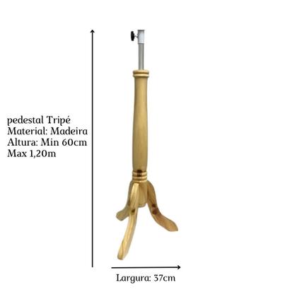 Imagem de 1 Pedestal de Madeira Tripé Luci Para Manequim Busto
