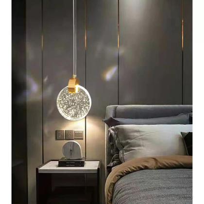 Imagem de 1 Pendente Lua De Cristal Vidro Com Bolhas - Dourado